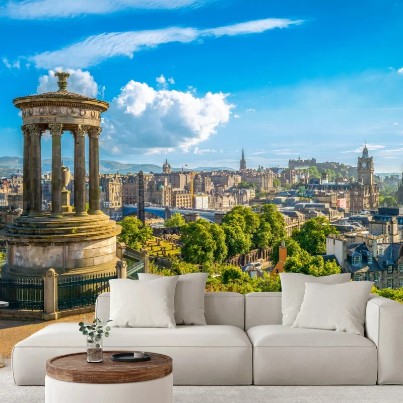 Carta da parati ampio panorama urbano da Calton Hill, Edimburgo