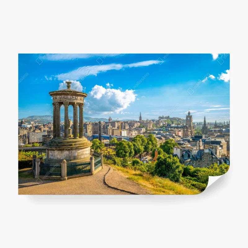 Carta da parati ampio panorama urbano da Calton Hill, Edimburgo