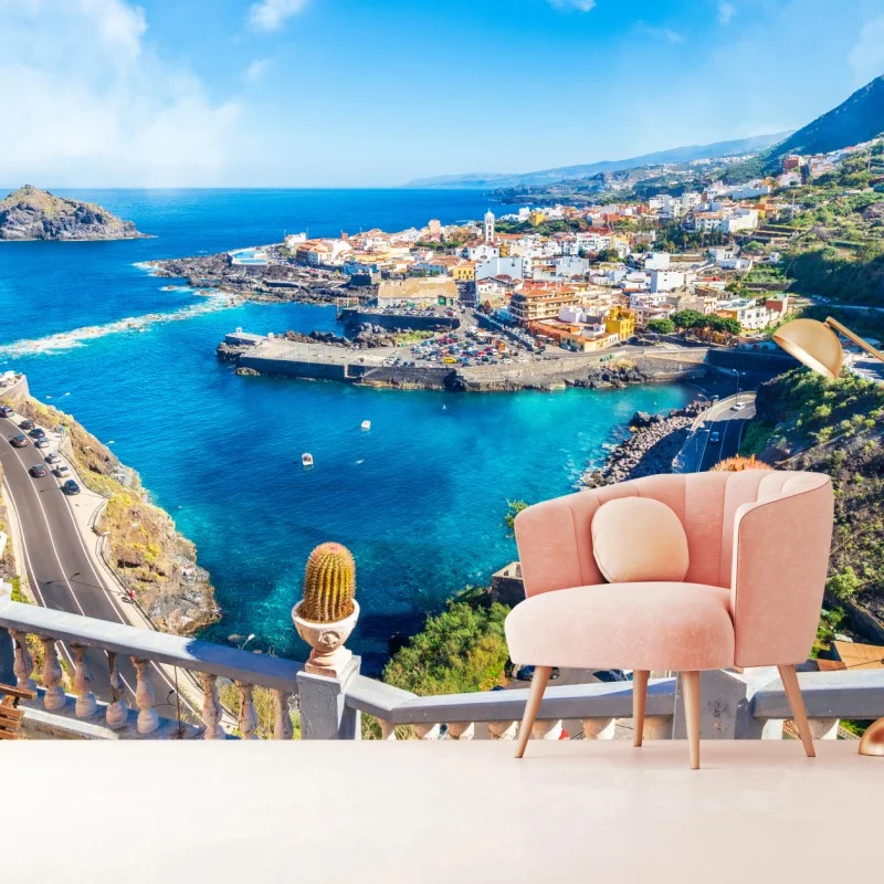 Carta da parati panorama costiero di Garachico, Tenerife