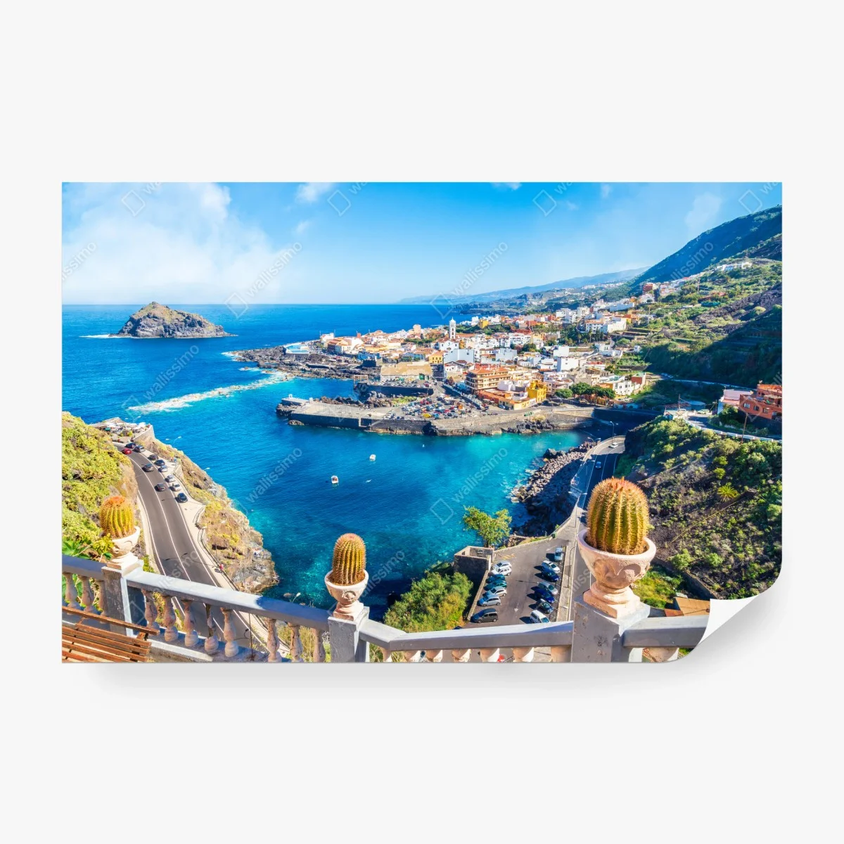 Carta da parati panorama costiero di Garachico, Tenerife • Wallissimo®