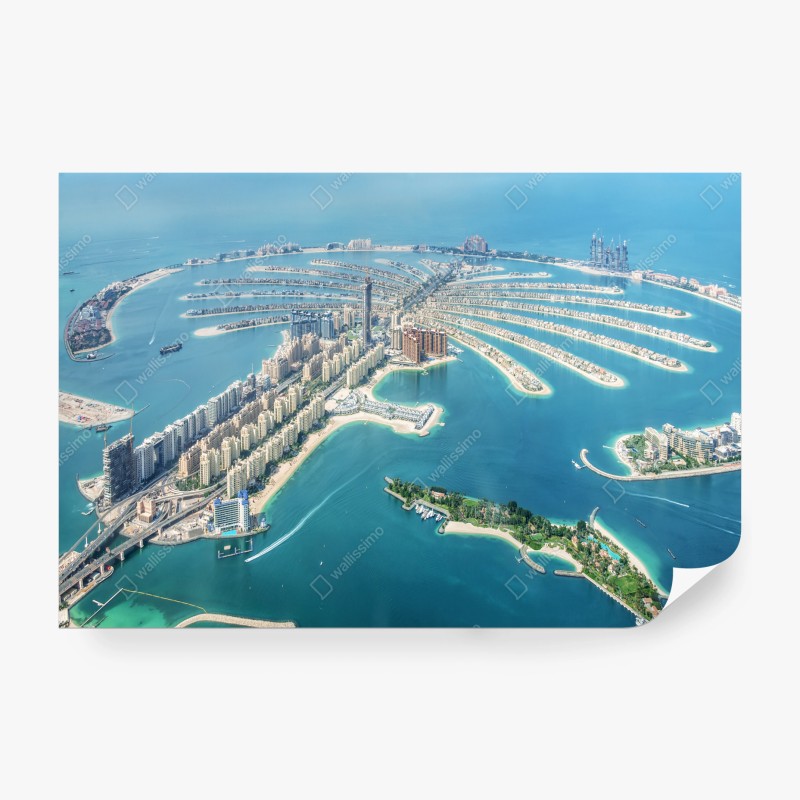 Carta da parati splendida vista aerea di Palm Jumeirah, Dubai