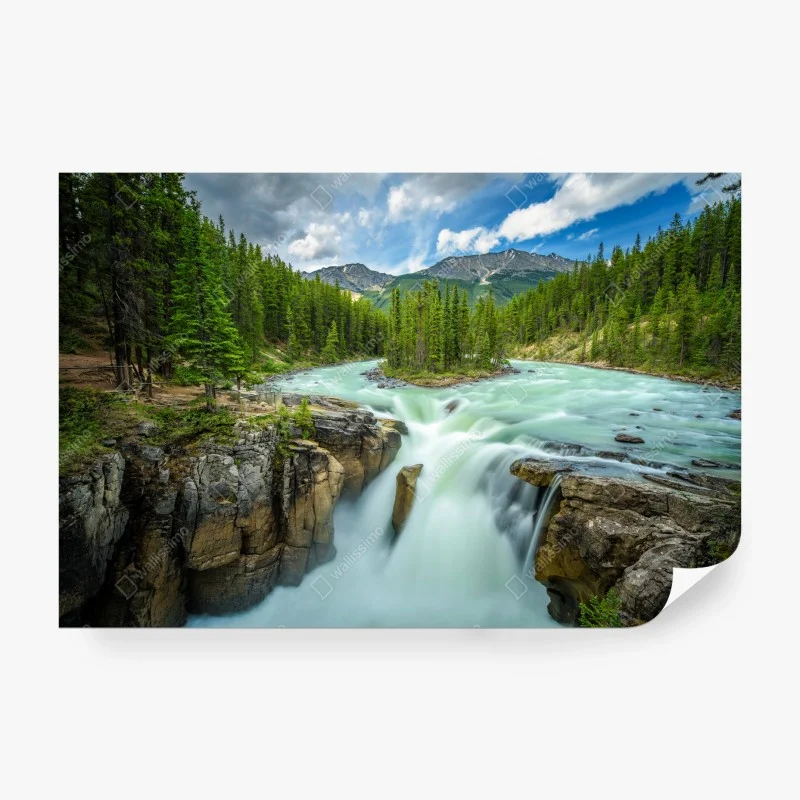 Carta da parati cascata Sunwapta nel Jasper National Park
