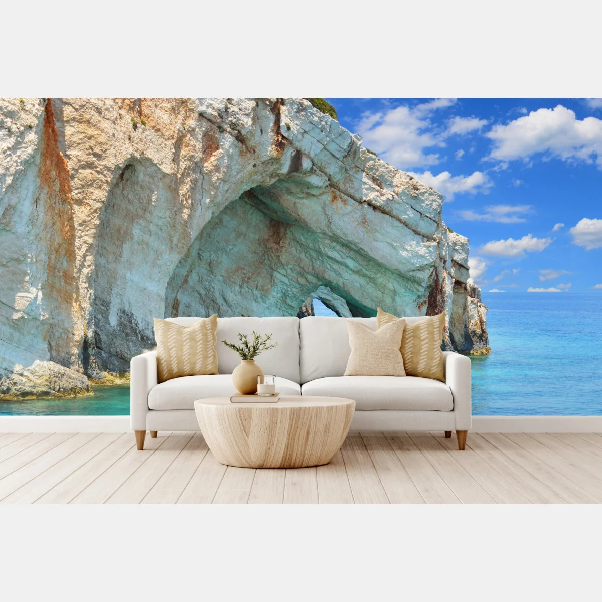 Carta da parati grotte blu di Zakynthos: arco roccioso sul mare • Wallissimo® Carta da parati grotte blu di Zakynthos: arco roccioso sul mare • Wallissimo®