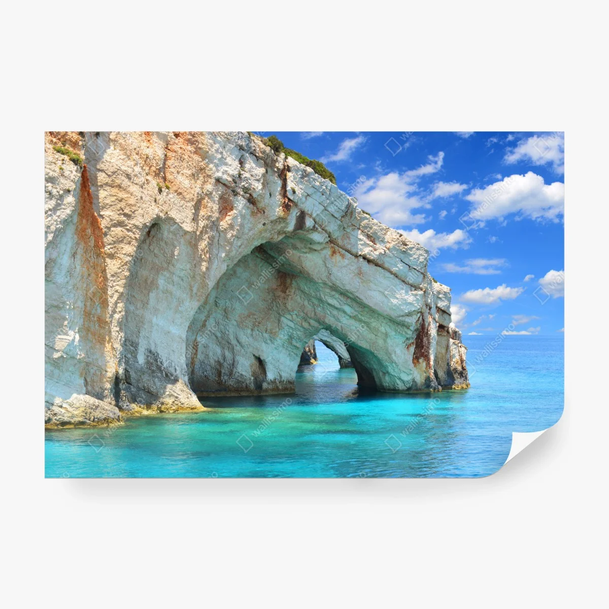 Carta da parati grotte blu di Zakynthos: arco roccioso sul mare • Wallissimo® Carta da parati grotte blu di Zakynthos: arco roccioso sul mare • Wallissimo®