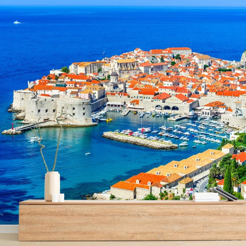Carta da parati panorama di Dubrovnik, perla della Dalmazia