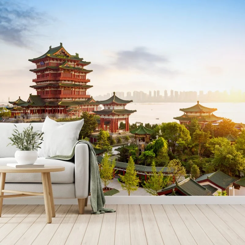 Carta da parati tramonto al padiglione Tengwang di Nanchang