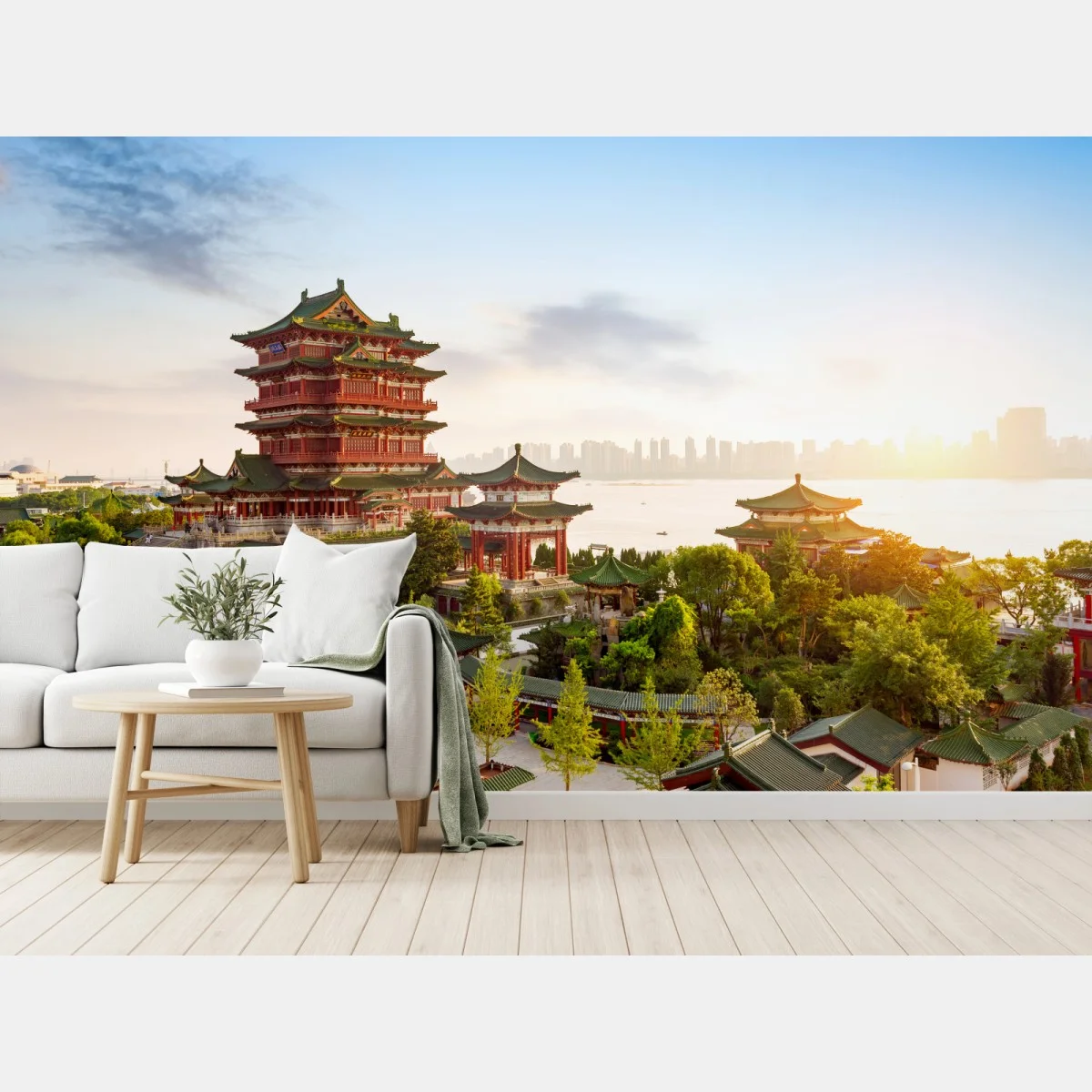 Carta da parati tramonto al padiglione Tengwang di Nanchang • Wallissimo® Carta da parati tramonto al padiglione Tengwang di Nanchang • Wallissimo®