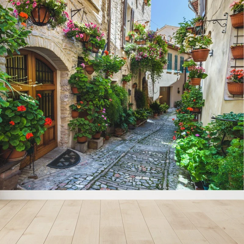 Carta da parati angolo fiorito di Spello