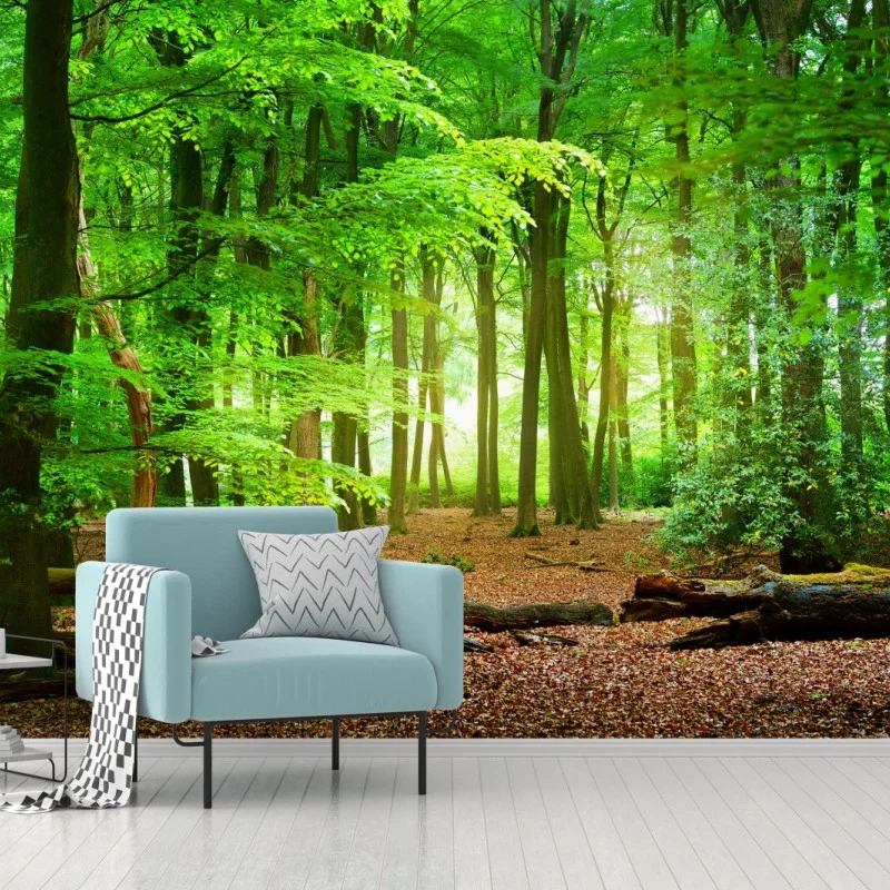 Carta da parati serenità nel bosco verde