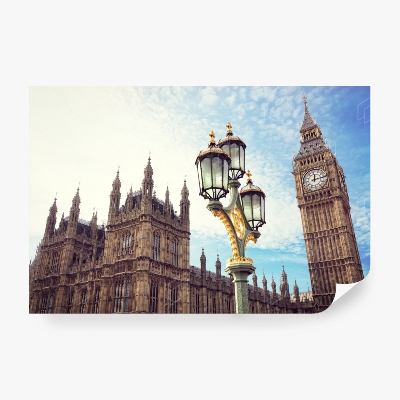 Carta da parati vista iconica di Big Ben e Westminster