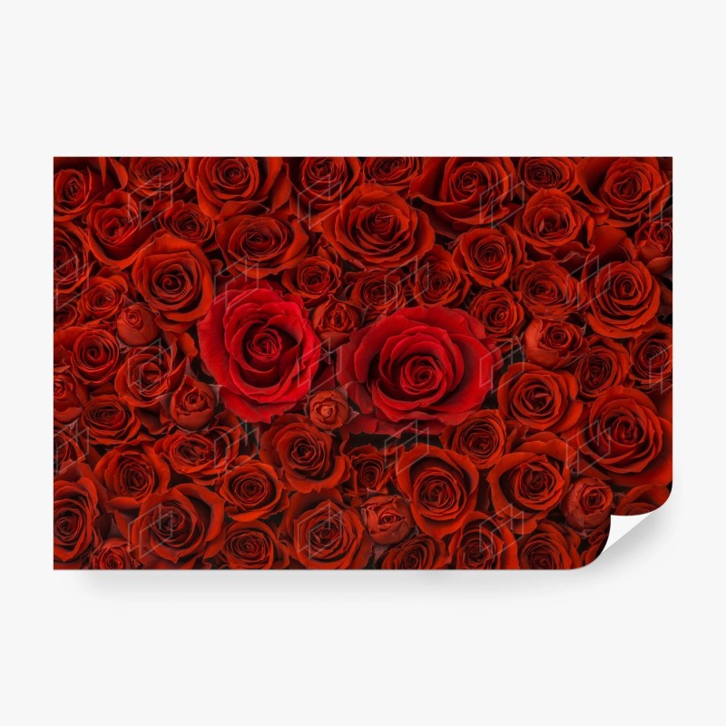 Carta da parati mosaico di rose rosse