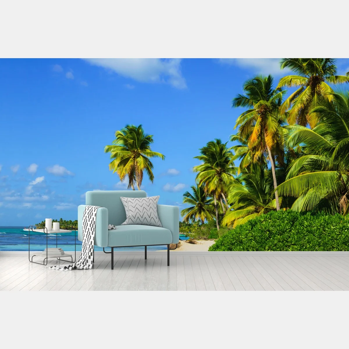 Carta da parati paradiso tropicale palme e mare • Wallissimo® Carta da parati paradiso tropicale palme e mare • Wallissimo®