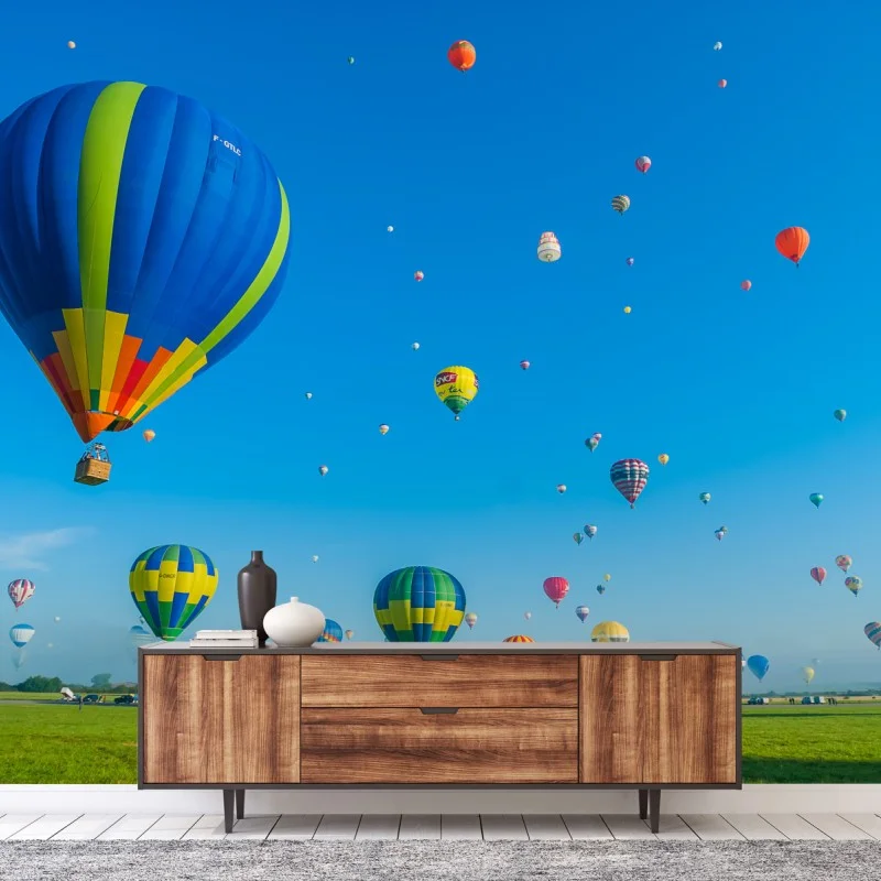 Carta da parati cieli vivaci di mongolfiere a Chambley