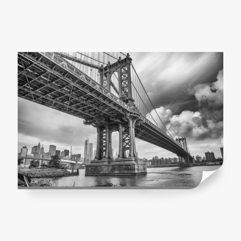 Carta da parati prospettiva urbana sul Manhattan Bridge