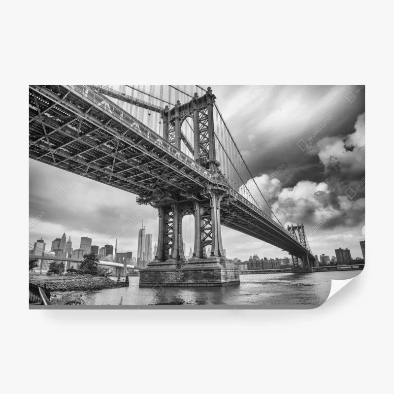 Carta da parati prospettiva urbana sul Manhattan Bridge
