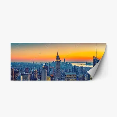 Adesivo riposizionabile tramonto su New York • Wallissimo®