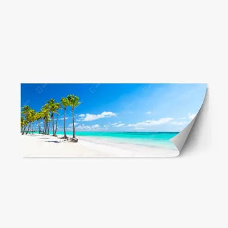 Adesivo riposizionabile panorama tropicale di Punta Cana • Wallissimo®