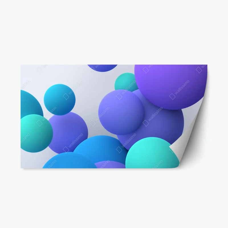 Adesivo riposizionabile composizione di sfere colorate in 3d