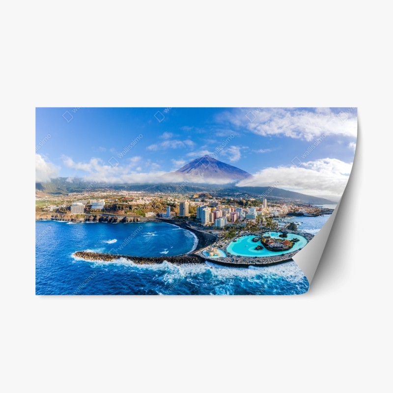 Adesivo riposizionabile panorama costiero di Tenerife con il Teide
