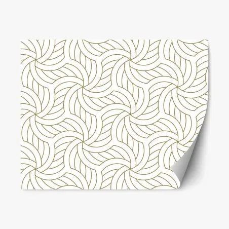 Adesivo riposizionabile motivo geometrico dorato su sfondo bianco • Wallissimo®
