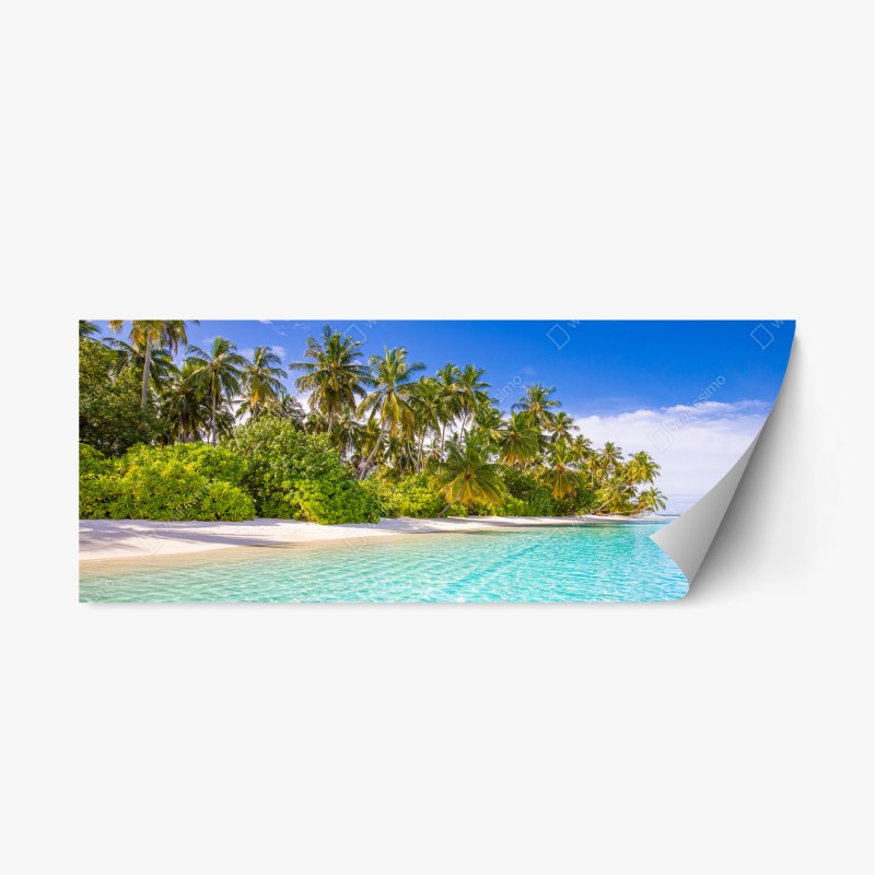 Adesivo riposizionabile spiaggia tropicale e acqua cristallina