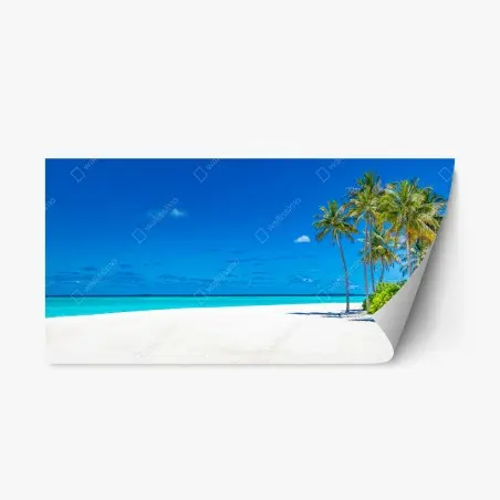 Adesivo riposizionabile oasi tropicale sulla spiaggia • Wallissimo®