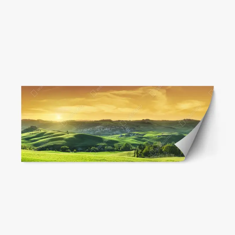 Adesivo riposizionabile panorama sulle colline della Toscana al tramonto