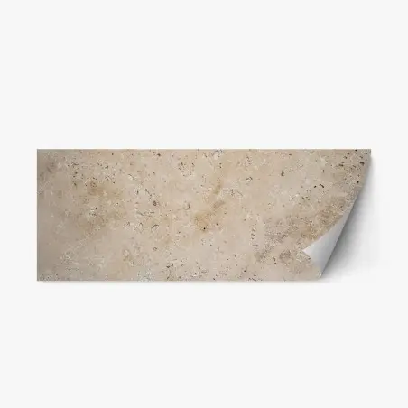 Adesivo riposizionabile texture di travertino beige naturale • Wallissimo®