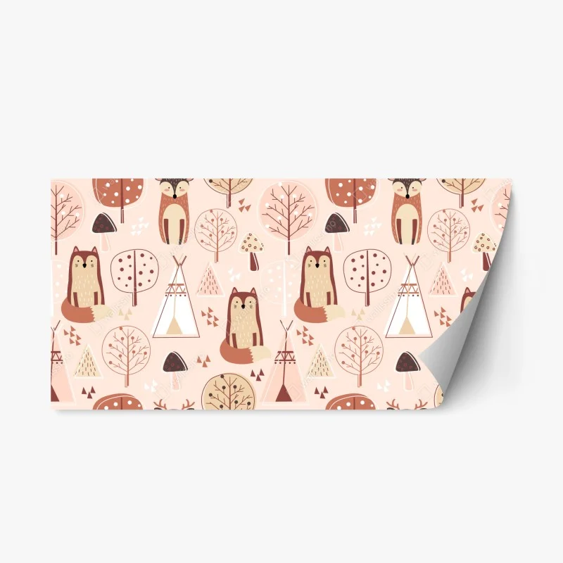 Adesivo riposizionabile motivo boschivo dolce per cameretta