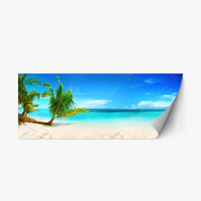 Adesivo riposizionabile oasi tropicale alle Maldive • Wallissimo®