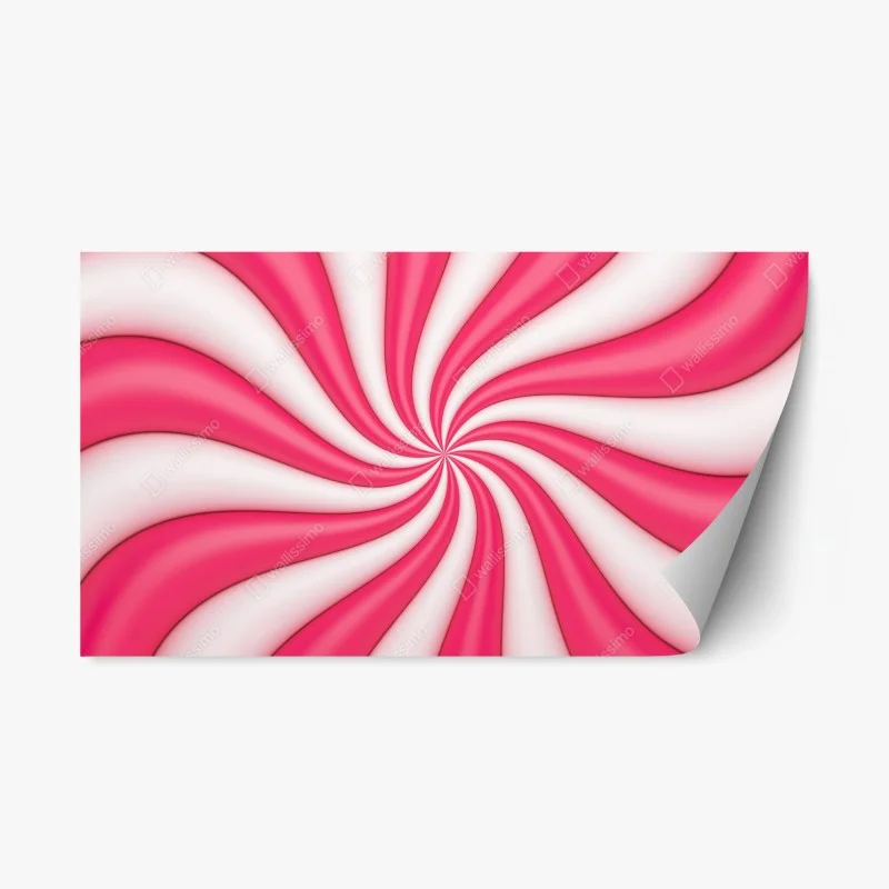 Adesivo riposizionabile vortice dolce rosa e bianco