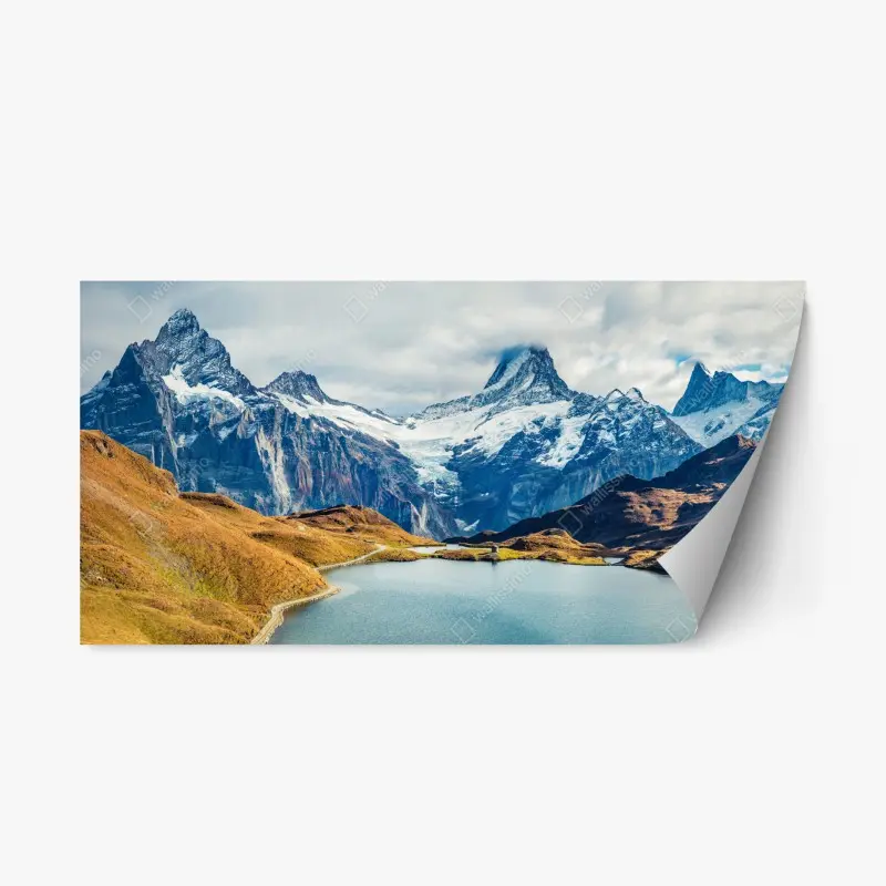 Adesivo riposizionabile magico panorama autunnale sul lago Bachalpsee e sulle Alpi Svizzere