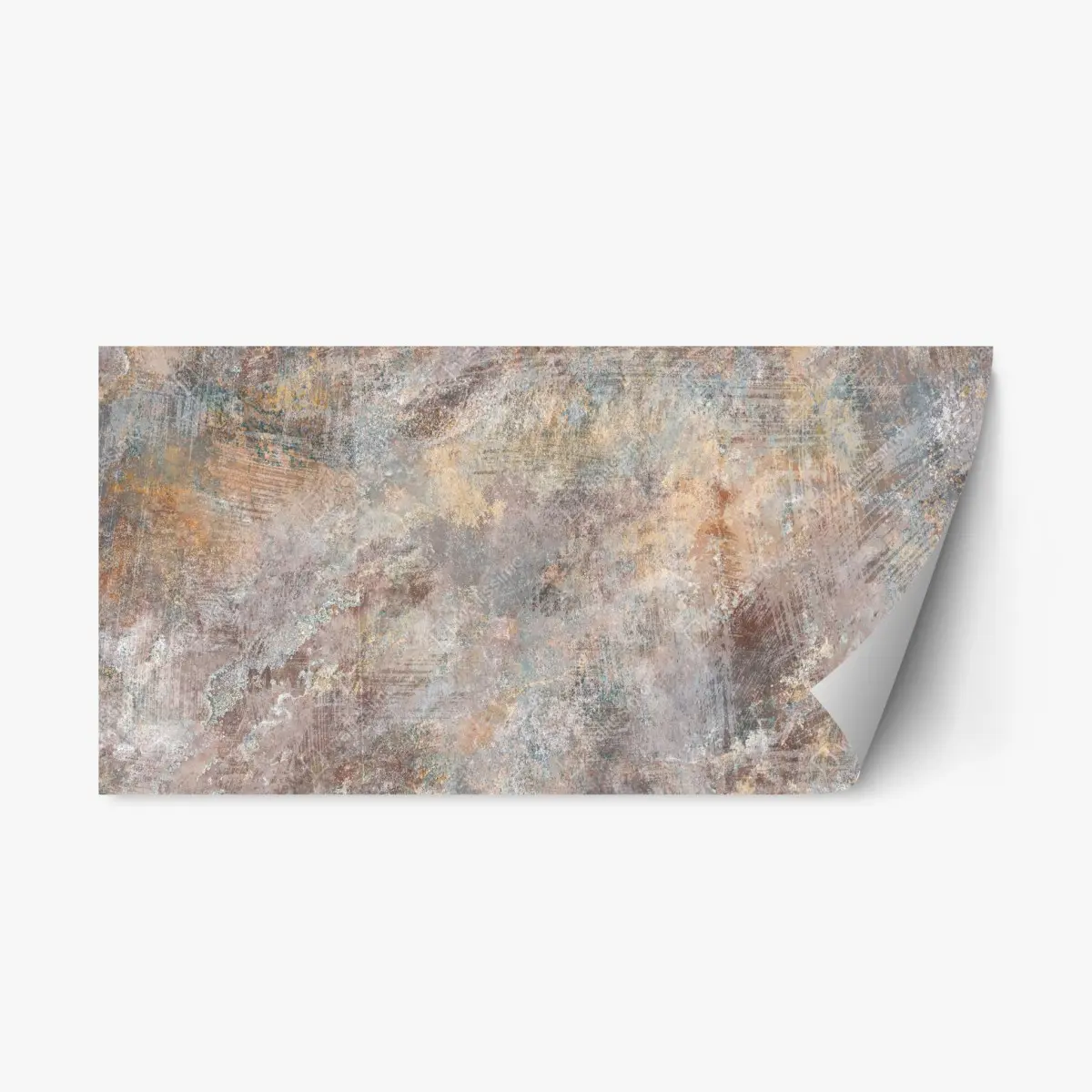 Adesivo riposizionabile texture astratta patinata in tonalità terra • Wallissimo®