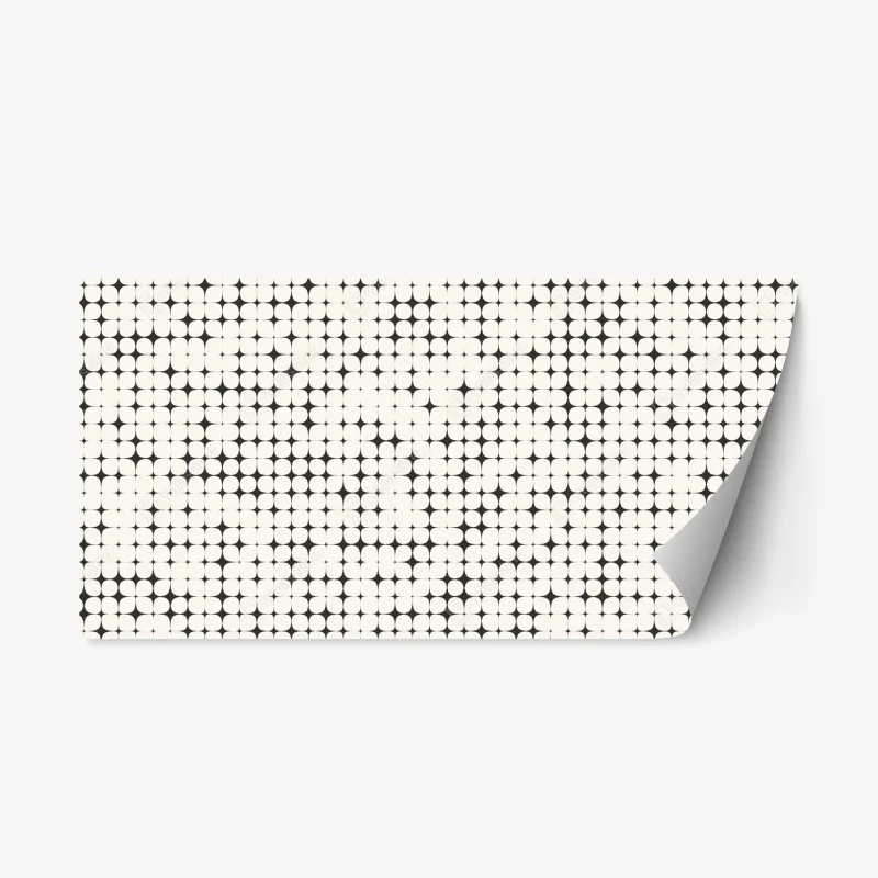 Adesivo riposizionabile motivo geometrico ottico monocromatico