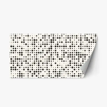 Adesivo riposizionabile motivo a pois effetto semitono in bianco e nero • Wallissimo®