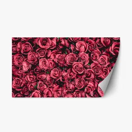 Adesivo riposizionabile mosaico di rose rosse • Wallissimo®