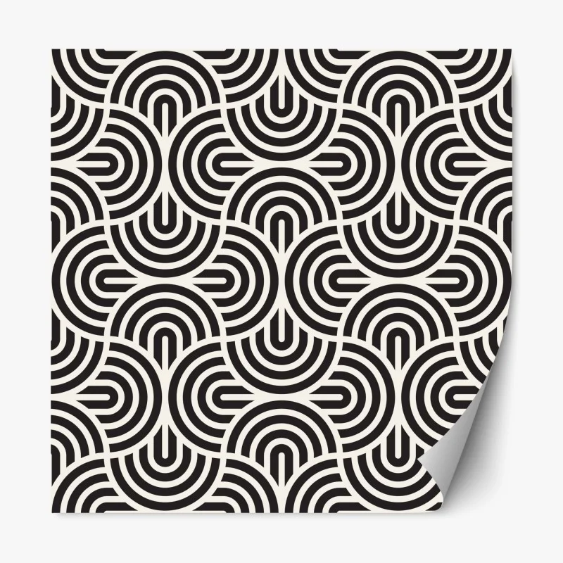 Adesivo riposizionabile motivo geometrico ottico in bianco e nero