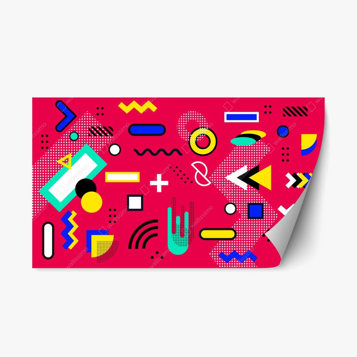 Adesivo riposizionabile pattern geometrico pop art vibrante • Wallissimo®