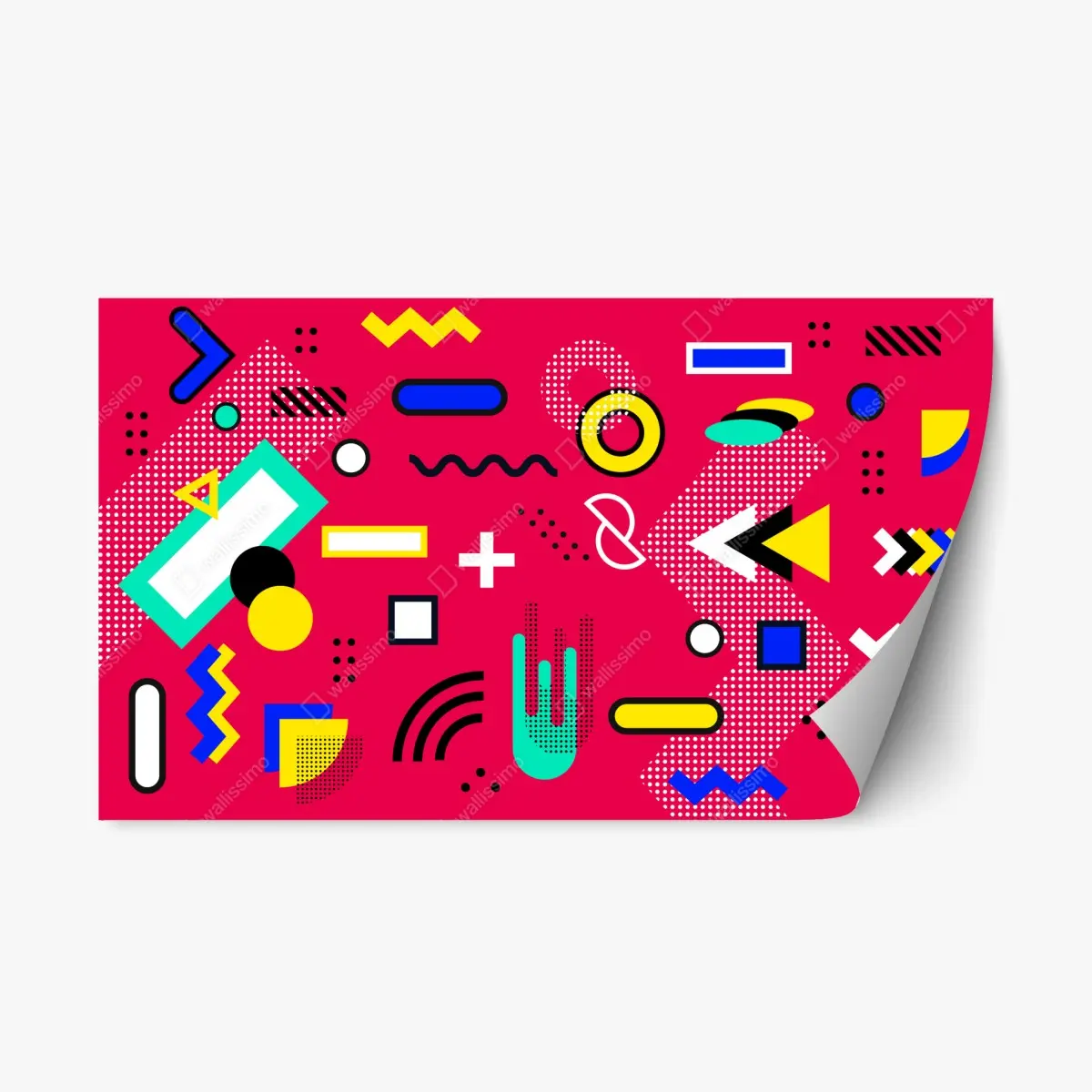 Adesivo riposizionabile pattern geometrico pop art vibrante • Wallissimo®