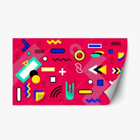 Adesivo riposizionabile pattern geometrico pop art vibrante • Wallissimo®