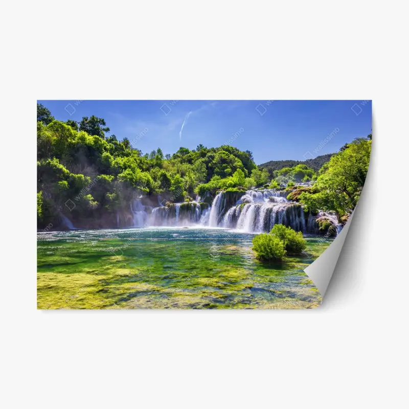 Adesivo riposizionabile paesaggio incantato di Skradinski Buk, cascata del parco nazionale Krka