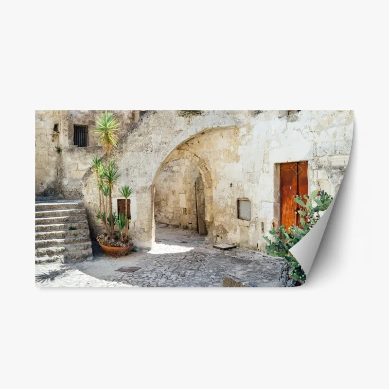 Adesivo riposizionabile angolo mediterraneo in pietra