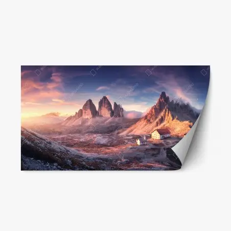 Adesivo riposizionabile alba sulle Tre Cime di Lavaredo • Wallissimo®