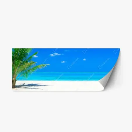 Adesivo riposizionabile panorama di spiaggia tropicale alle Maldive • Wallissimo®