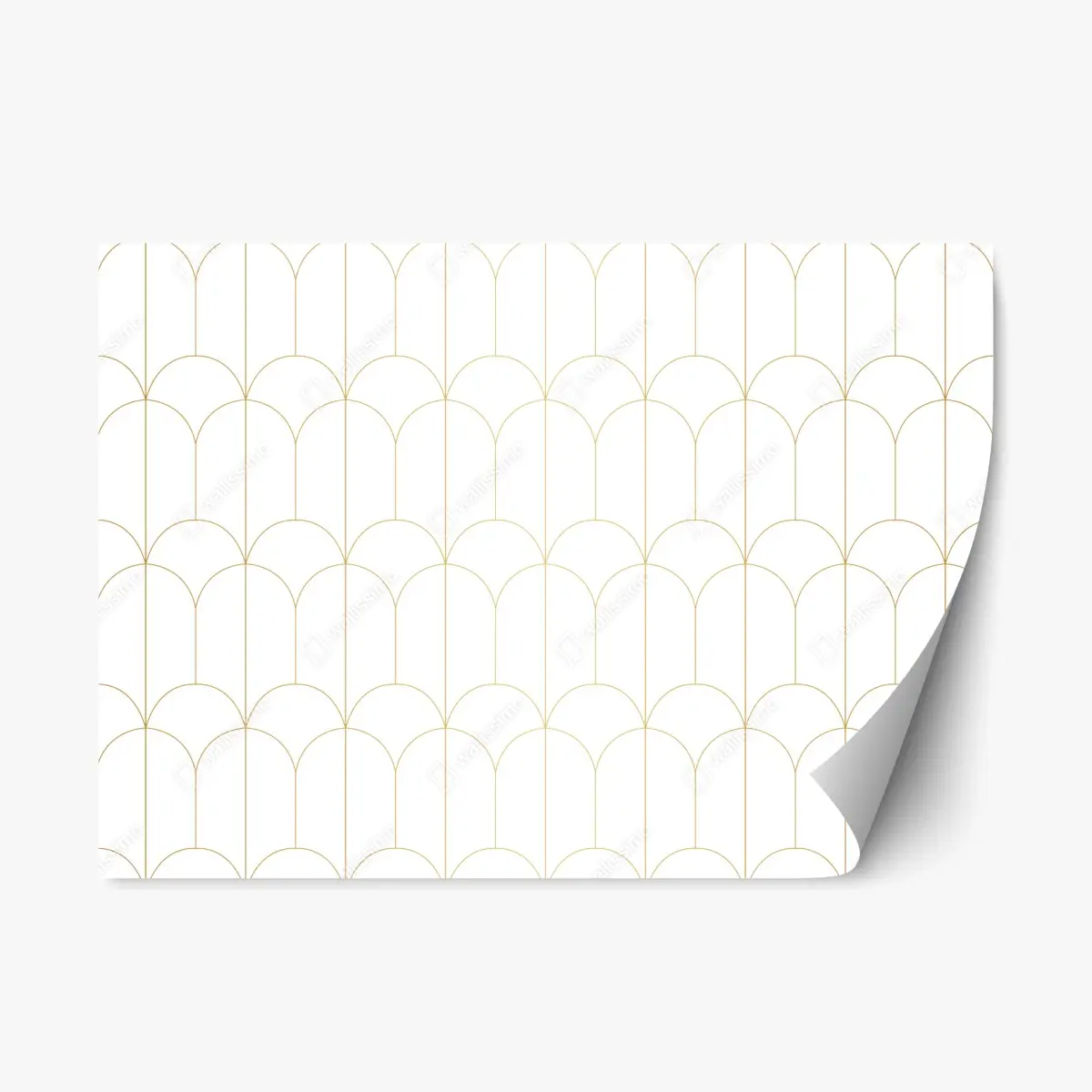 Adesivo riposizionabile motivo art déco oro su sfondo bianco • Wallissimo®
