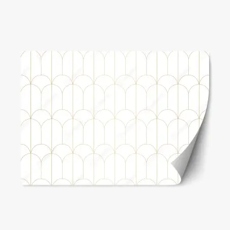 Adesivo riposizionabile motivo art déco oro su sfondo bianco • Wallissimo®