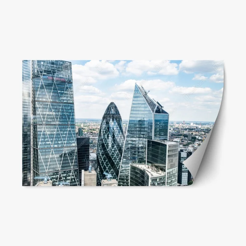 Adesivo riposizionabile skyline moderno di Londra in dettaglio