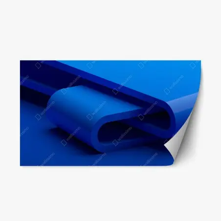 Adesivo riposizionabile curve geometriche blu • Wallissimo®