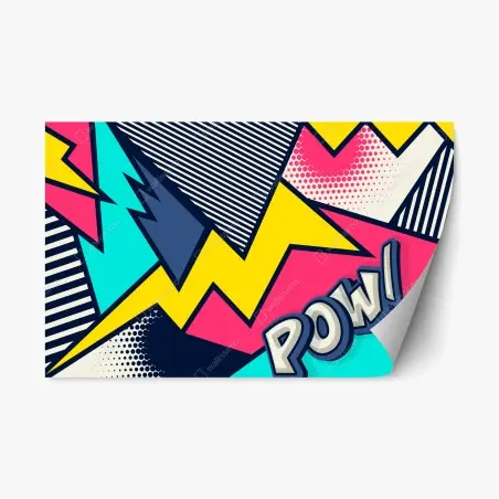 Adesivo riposizionabile esplosione pop art colorata • Wallissimo®