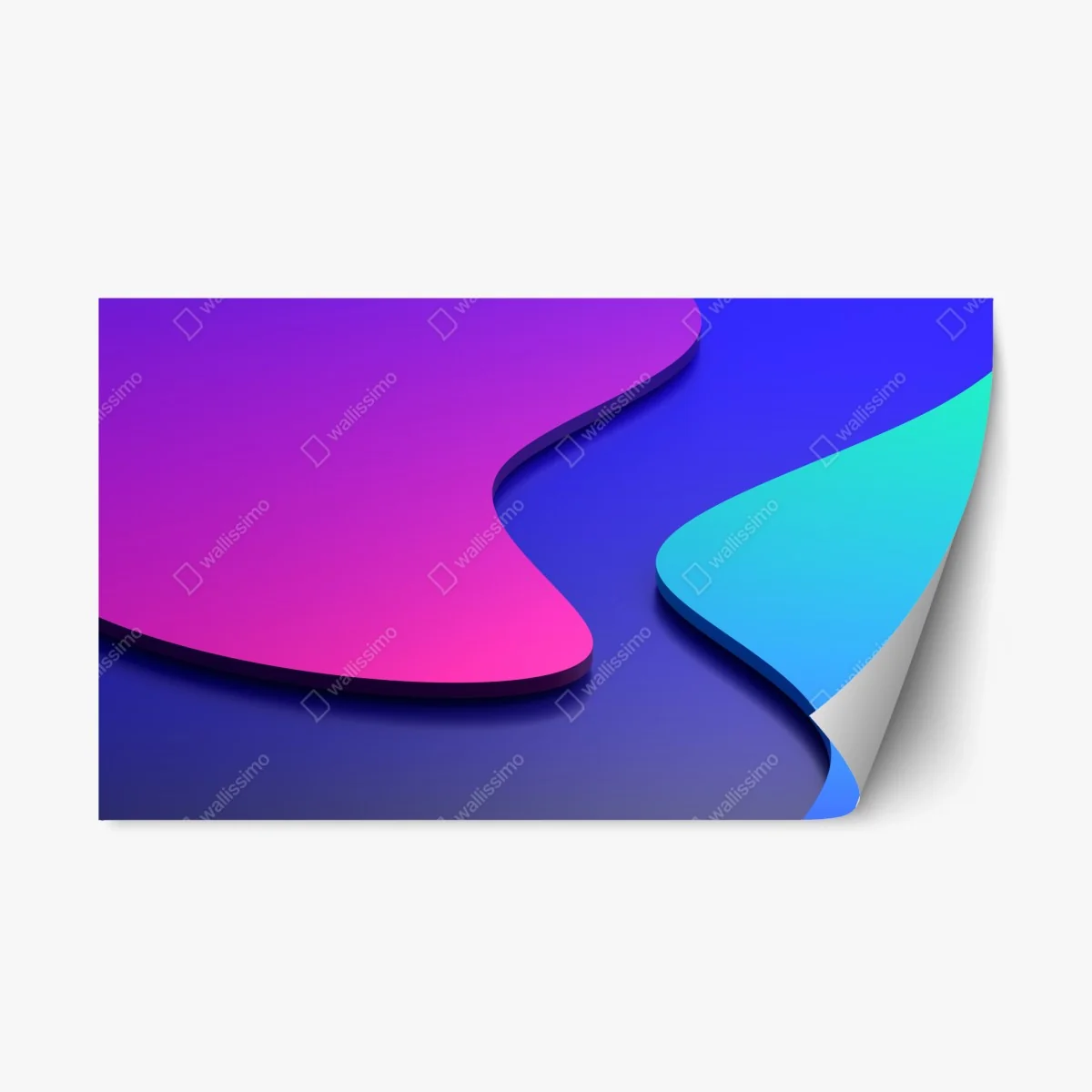 Adesivo riposizionabile onde cromatiche astratte • Wallissimo® Adesivo riposizionabile onde cromatiche astratte • Wallissimo®